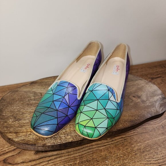 Colorful Geometric Stain Glass Patterned Flats By Goby Oul Free - Picture 2 of 11